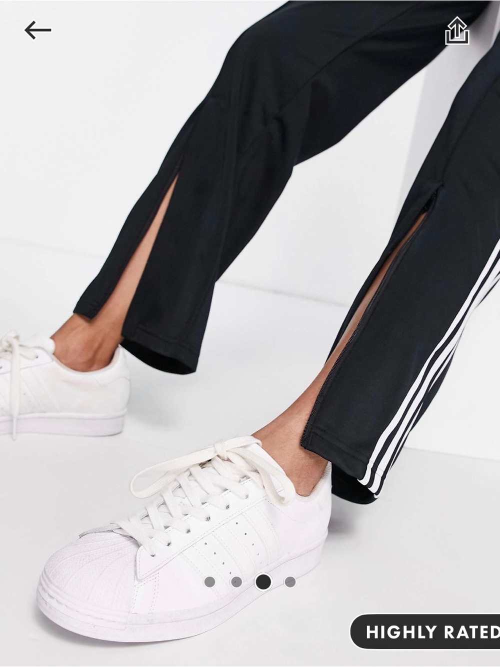 adidas Originals Black Track Pants with White 3-Stripes